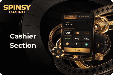 Spinsy Casino are made through the Cashier section
